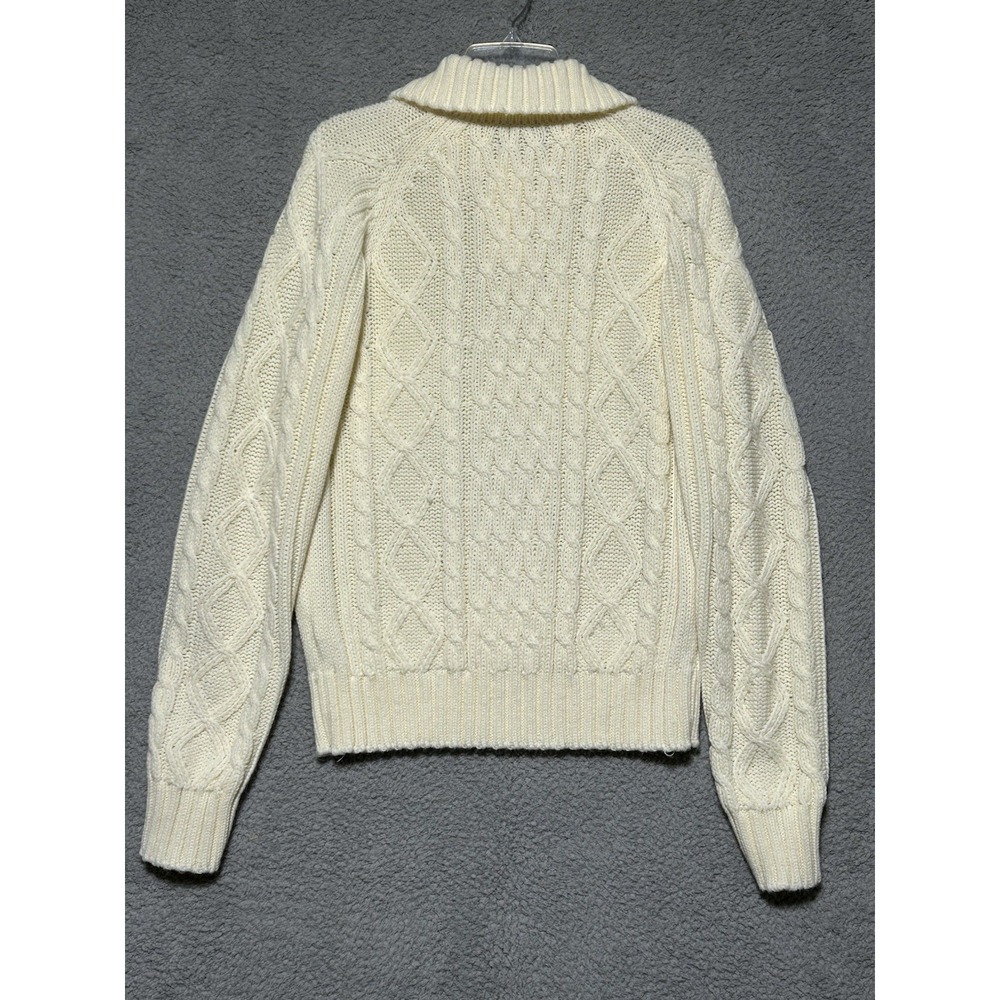 Vintage Sweater Emporium White Ivory Cream Cable Knit Fisherman Chunky Cozy - Picture 13 of 13